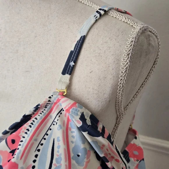 Crown & Ivy size Women's 2X Floral Paisley Spaghetti Strap One Piece Swim Dress - Picture 4 of 14